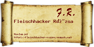 Fleischhacker Rózsa névjegykártya